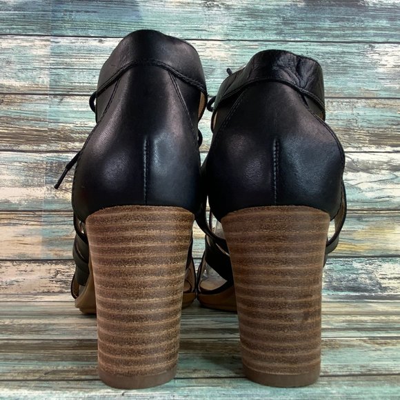 NATURALIZER London Heeled Gladiator Sandal Sz 8.5M Leather Lace Up Formal Dress - Picture 5 of 10
